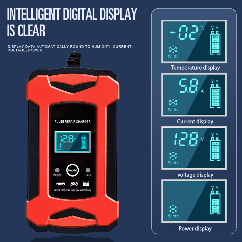 12V 6A Car Battery Charger - Portable Power Solution for Automobiles