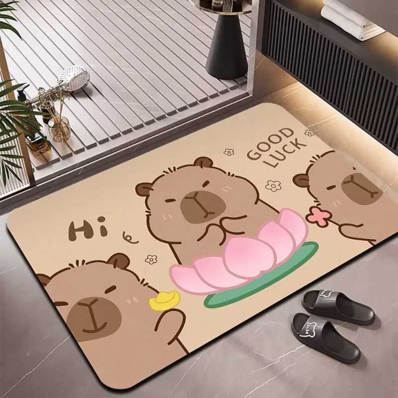 Toilet floor mat water-absorbing and non-slip bathroombathroombathroom doordiatom mud dirt-resistant quick-drying floor mat C251103