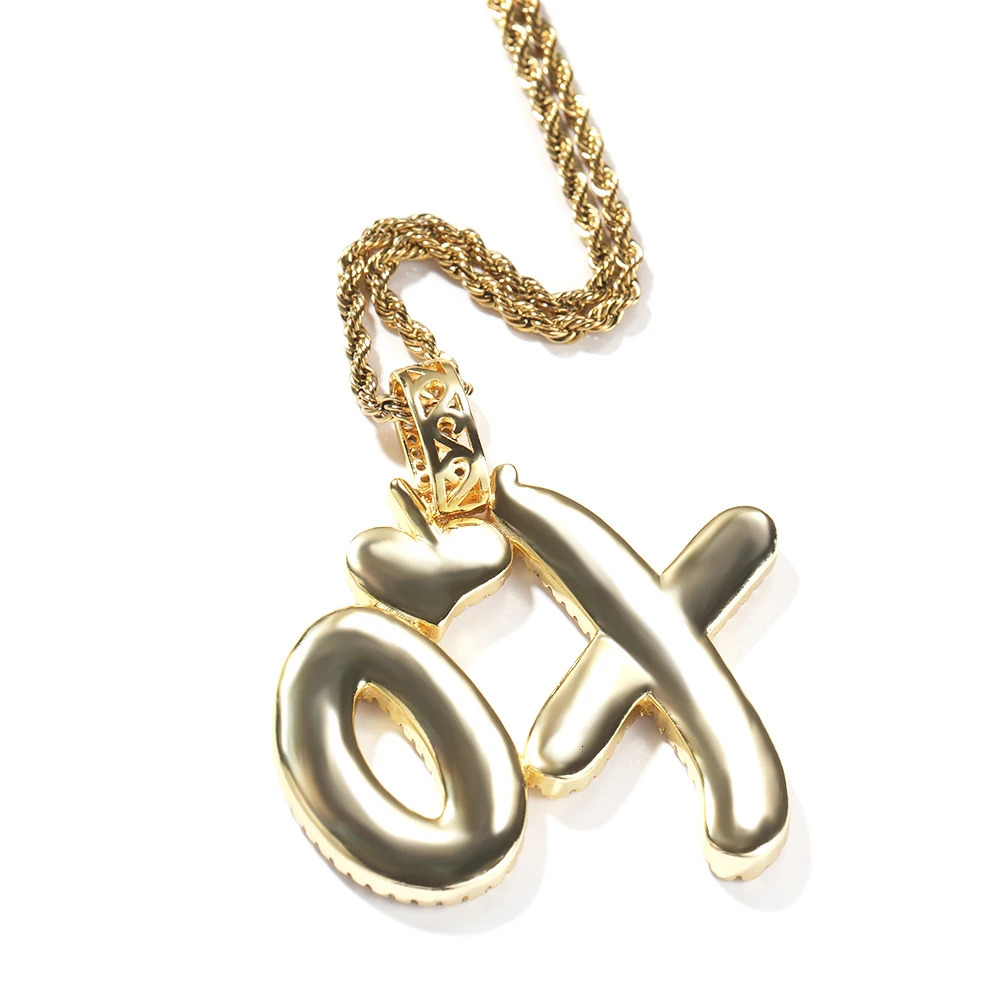 UWIN XO Pendant Necklace For Lovers Iced Out Cluster CZ Stones Hugs Kisses Charms Trendy Fashion Jewelry Gift For Drop 250402