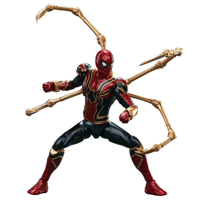 Fondjoy Marvel Iron Spider-Man 1/12 Assembled Action Figure Wholesale - Movable Collectible Model Kit with Web Effects, Bulk Stock for Retailers