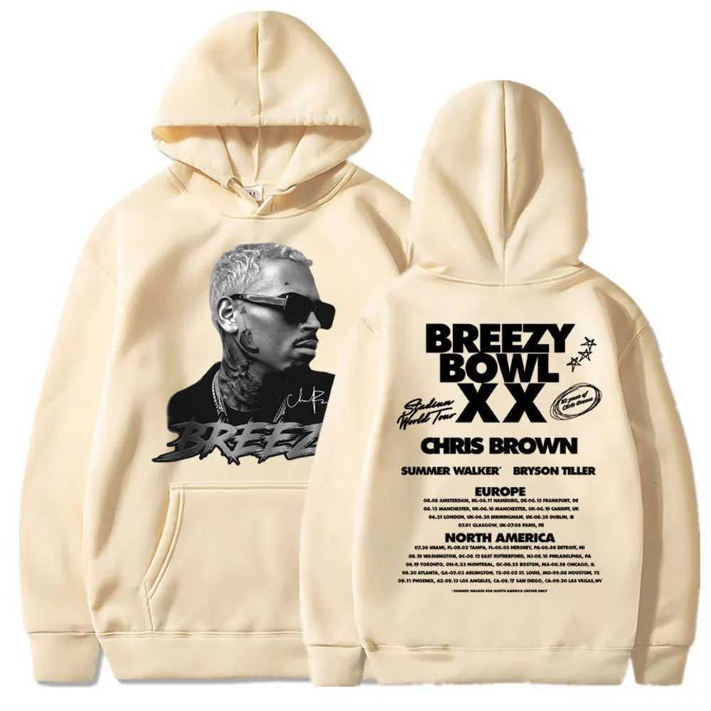 Chris Brown Breezy Bowl XX 2025 Concert Tour Hoodie Hip Hop Retro Men Women Sweatshirt Oversized Fleece Warm Pullover Streetwear K251103