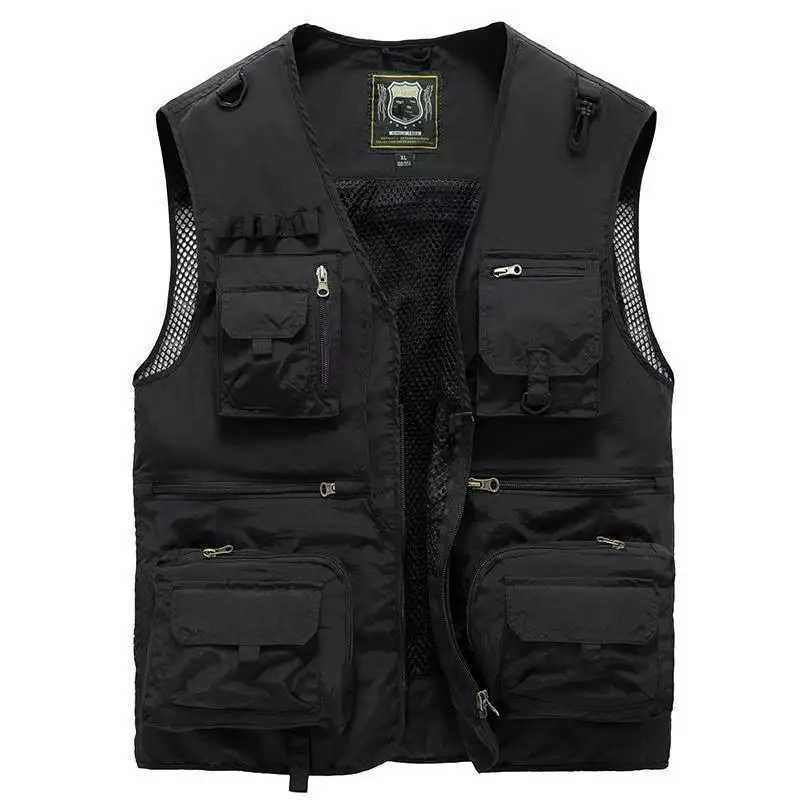 New Summer Outdoor Work Men Multi-Pocket Vest Thin Fishing Photography Mens Vest Coat X2504031