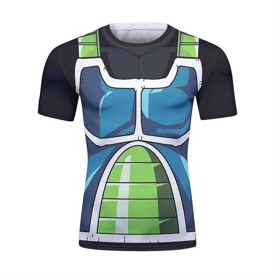 2025 3D printed plus size T-shirt mens compression role-playing Vegeta clothing sports fast drying breathable fitness outdoor running W250402