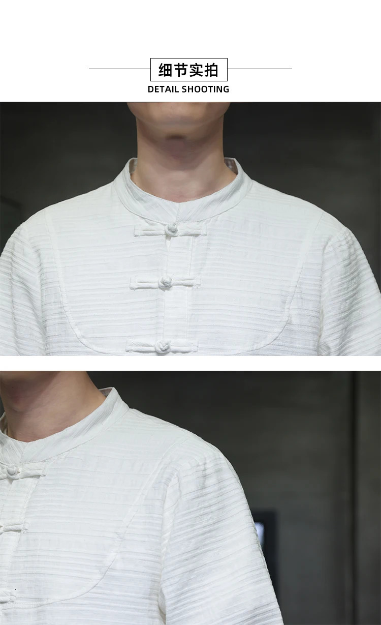 Chinese Style Cotton Linen Shirts for Man Tang Suit Top Traditional Hanfu Long Sleeve Tea Shirt Horse Coat Jacket For Men 250402