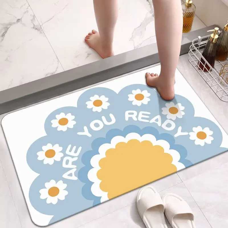 Bathroom floor matdiatom mud water-absorbing non-slip mat at the door of the bathroomhousehold foot matdoor toilet carpet mat C251103