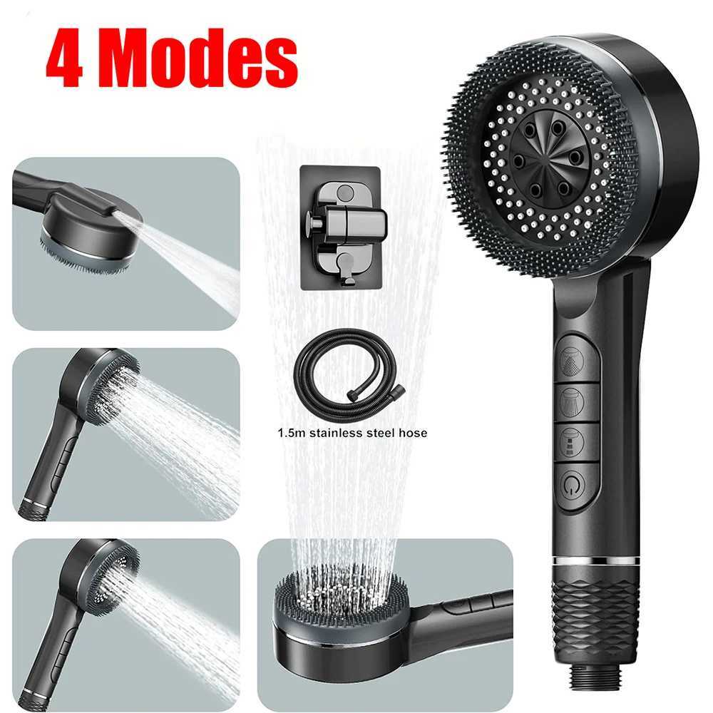 4 Modes Selfcleaning Shower with Silicone B OneKey Stop Water Massage High Pressure ABS Shower with Filter Y251103