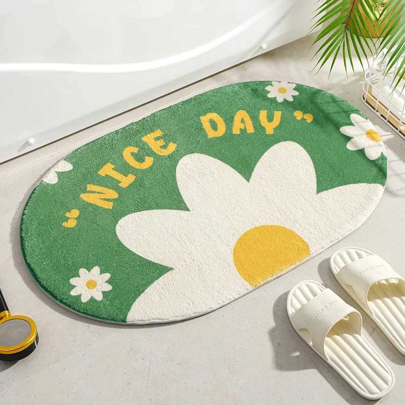Small Fresh Floor Mats Soft Flowers Words Rugs Home Entrance Carpets Bedroom Toilet Bathroom Door Absorbent Non-Slip Foot Pad C251103