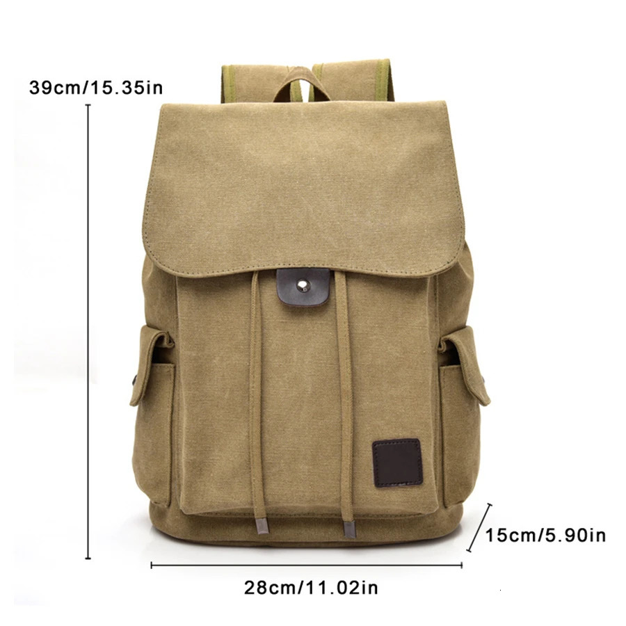 High Quality Canvas Men Backpack Large Shoulder School Bag Rucksack For Travel Fashion Camping Bags Fashion Simple Bags 251104