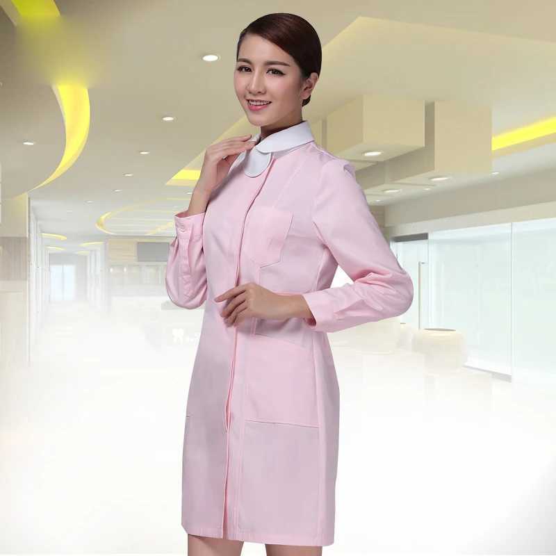 Dispensary Custom Nurse Apparel Medical Institution Uniform Clinic Green Coat Long Sleeve Doctor Lady Blouse Dress J251103