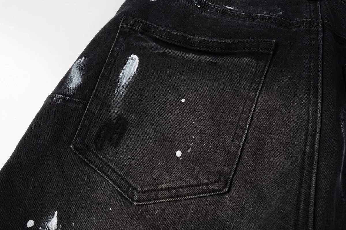 Denim jenas Shorts American Strt High Quty Irregular Inkjet Jeans Men Women All-match Pants X2504031