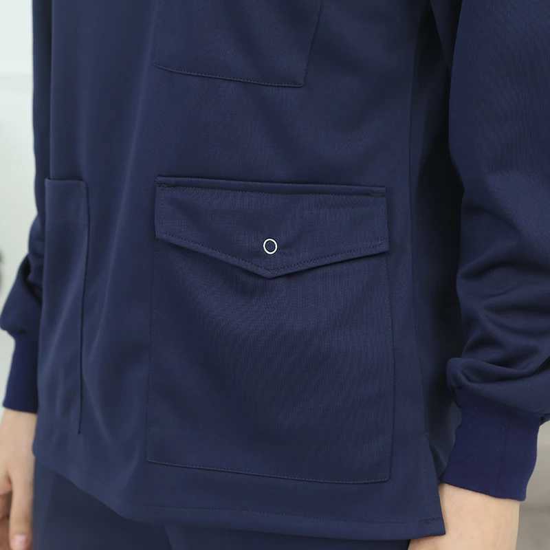 Men Scrub Uniforms Dentist Nursing Workwear Hospital Doctor Scrubs Set Antistatic Top and Pant Long Sleeve Working Suits 302 J251103