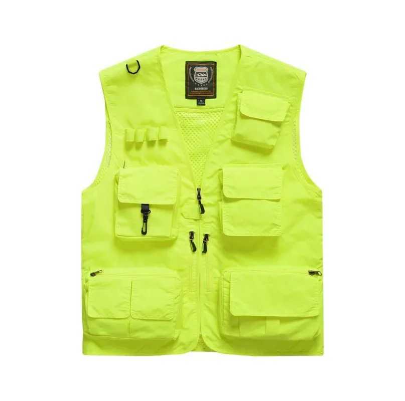 Men Outdoor Waistcoats Climbing Vests Jackets Multi-pocket Fishing Photography Vests Men Mesh Breathable Vests Coats Size 7XL X250403