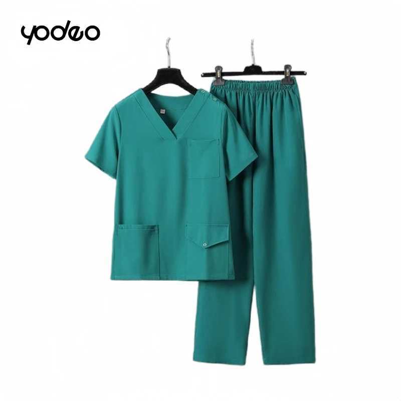 Operating room hand washing clothes shortlong sleeved suits doctor surgical gowns Vneck fashionable pharmacy nurse uniform J251103