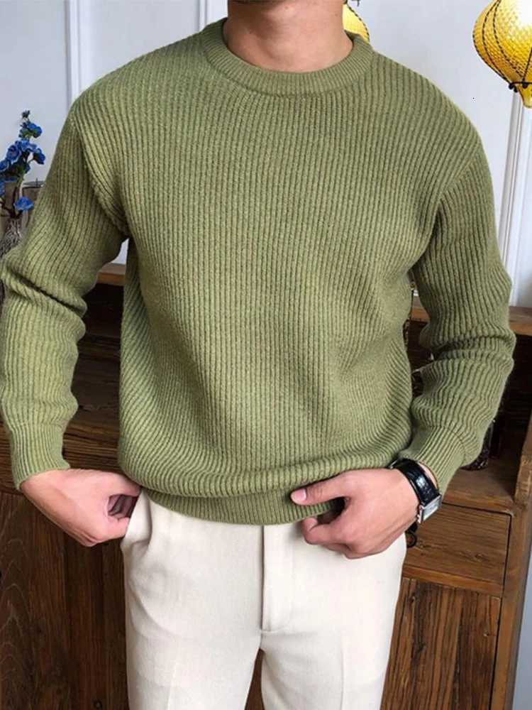 Leisure Knitting Sweaters For Mens Fall Winter Casual Texture Knit Bottoming T Shirt Fashionable Solid Color Crew Neck SweaterT251103