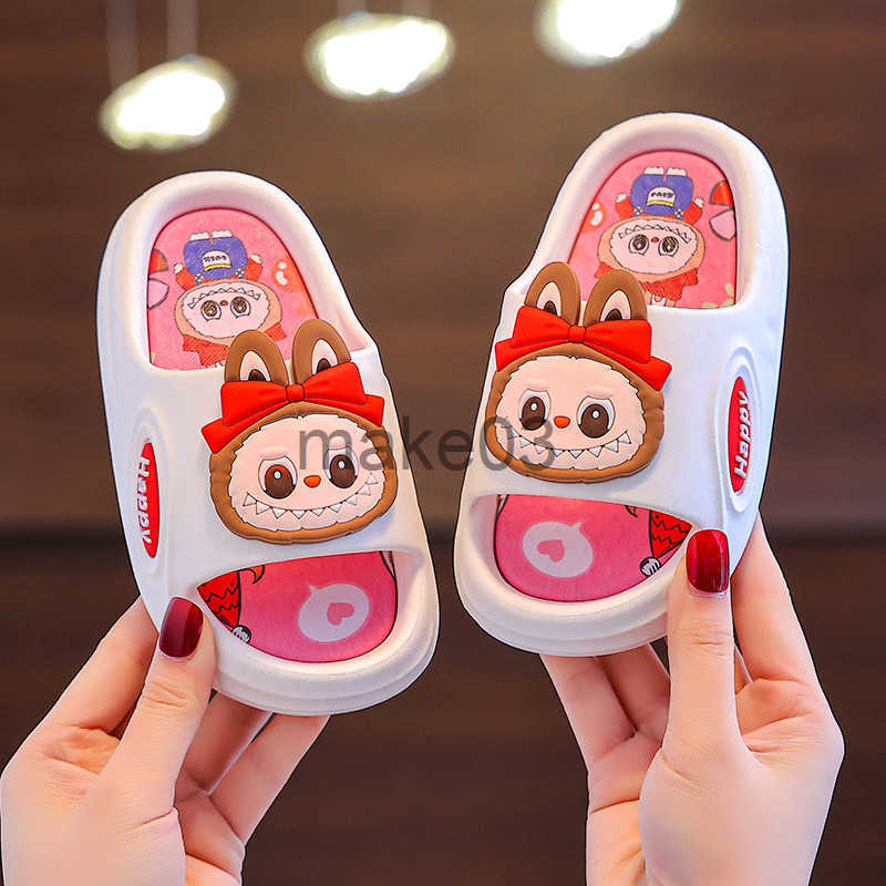 Labu childrens slippers summer boys and girls cartoon anti slip children home indoor bathroom overseas J250403