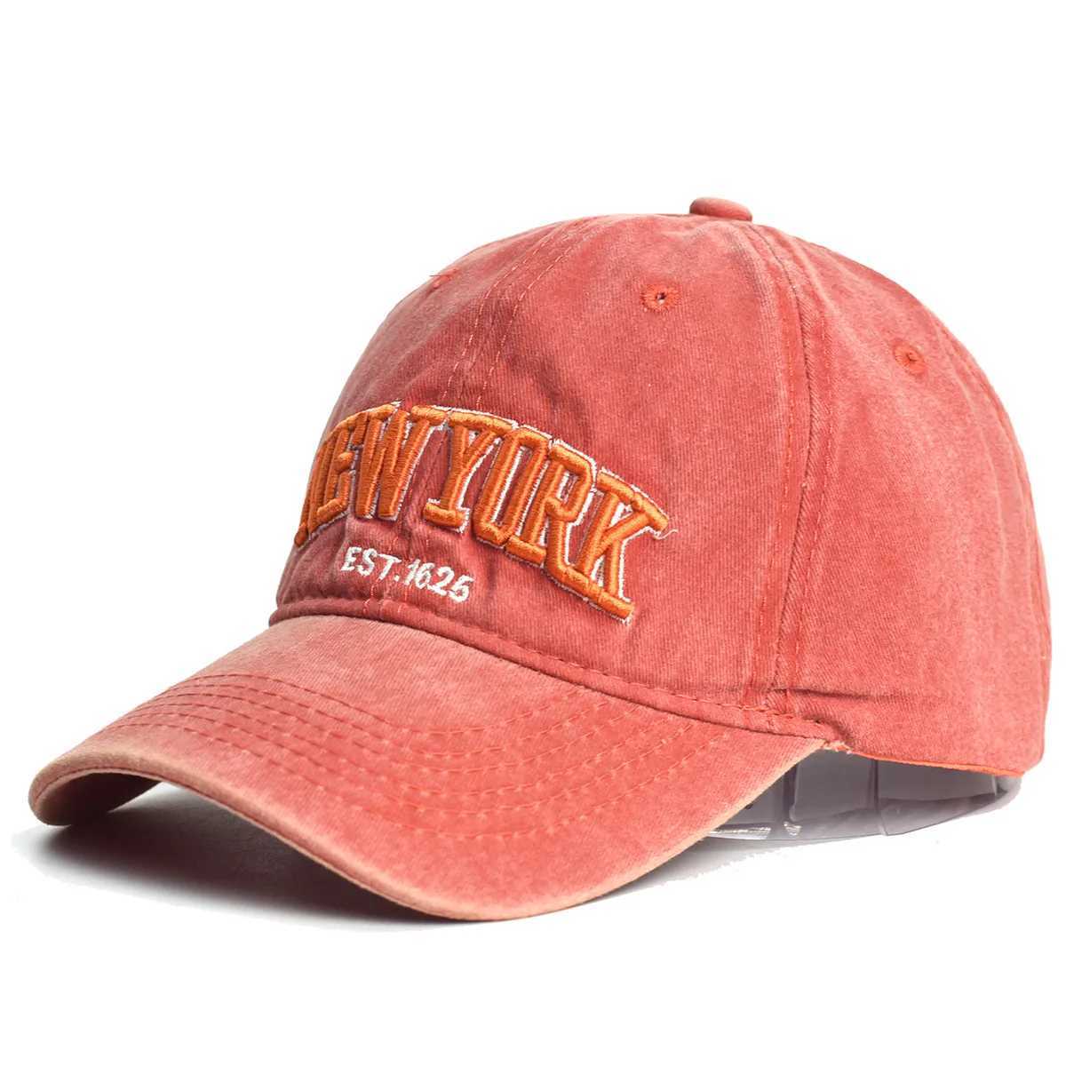 New York mens cotton washed hat womens Gorras snap cap baseball cap sun protection hat Casquette Dad hat outdoor hat Y250403