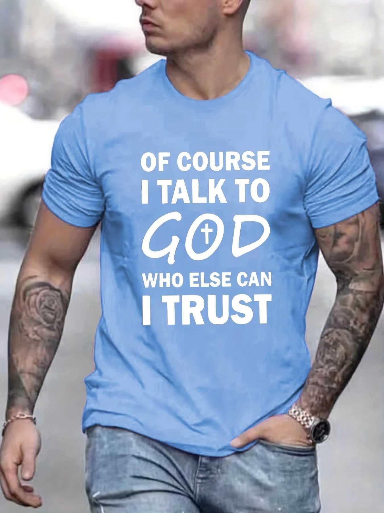 Talk to God Jesus T-shirt Printed T-shirt Mens 100% Cotton Casual Short Sleeve Summer Spring Autumn Oversized Top as a Gift W250402
