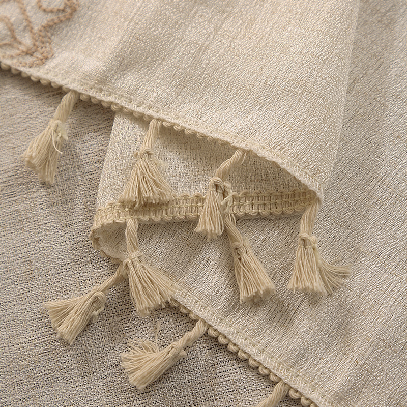 New linen minimalist premium tablecloth, solid color, thickened coffee table cover, tablecloth NBDW01