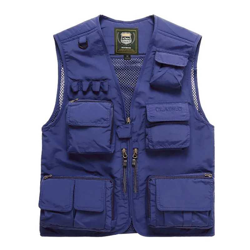 Men Outdoor Waistcoats Climbing Vests Jackets Multi-pocket Fishing Photography Vests Men Mesh Breathable Vests Coats Size 7XL X250403