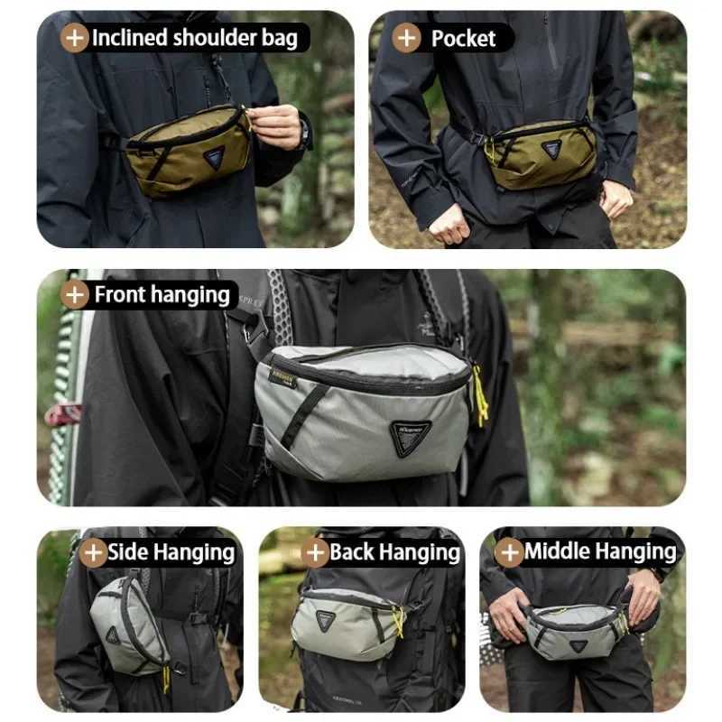 Waist Bag Outdoor Sports Mountaineering Cycling Mobile Bag Backpack Expansion Pack Travel Hiking Lightweight Equipment Belt BagsC250407