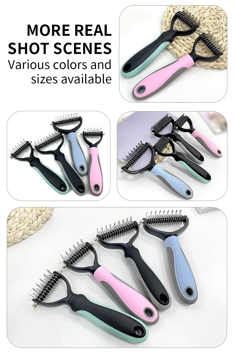 Long and Short Hair Pet Grooming Brush Effective Debris Remover for Furry Pets - view 4