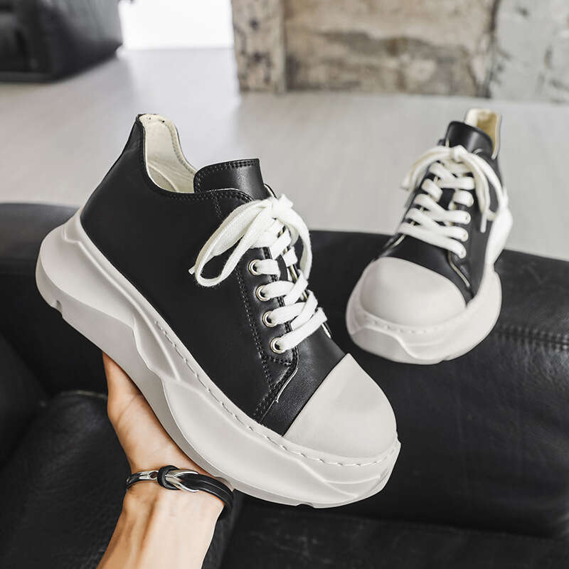 2025 Autumn New Thick-Soled Height-Increasing Men's Canvas Shoes Casual Trendy Non-Slip Sneakers