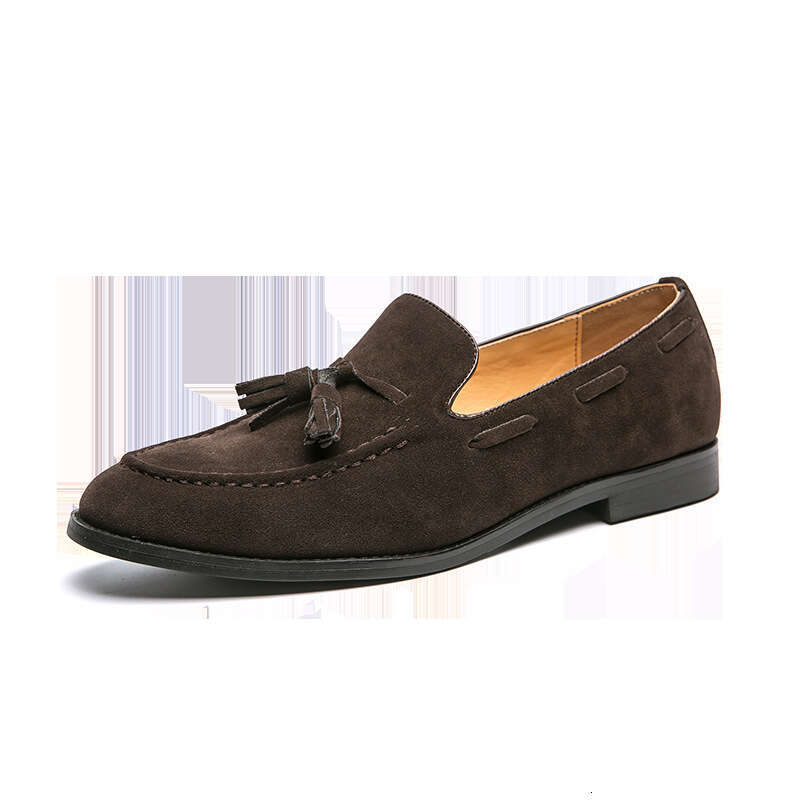 Spring new plus size 48 niche fashion leather for men lazy outdoor bean shoes