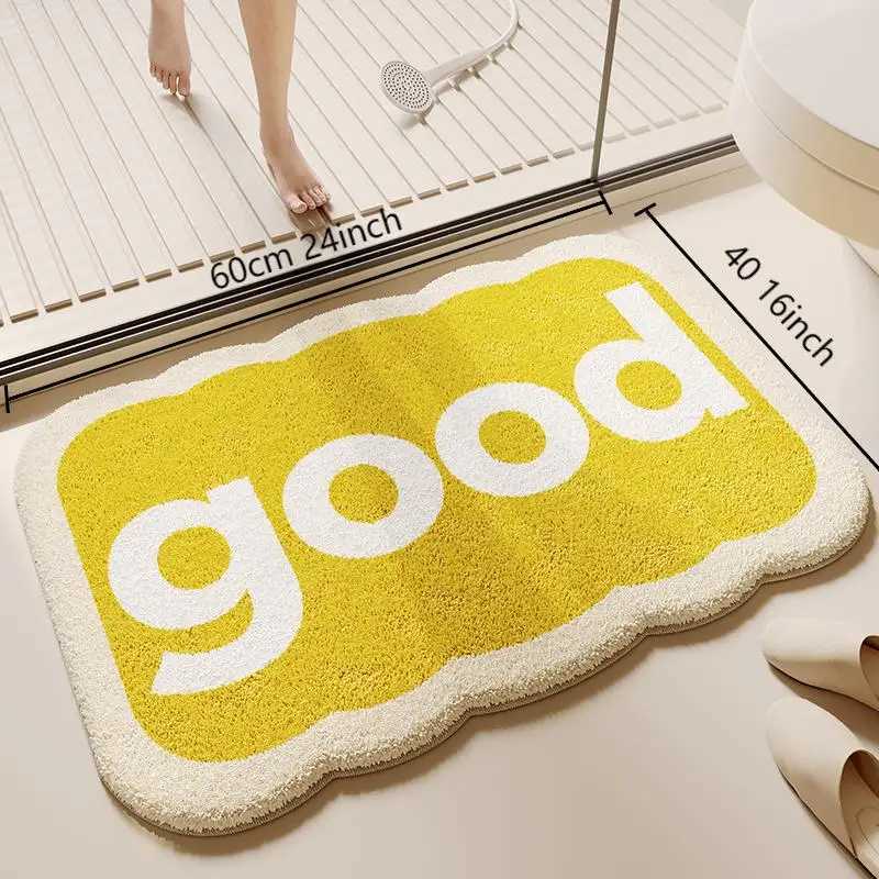 VIKAMA Synthetic Cashmere Bathroom Floor Mat Carpet For Entrance Door Mat Water-Absorbing Foot Mat Bathroom Shower Mat C251103