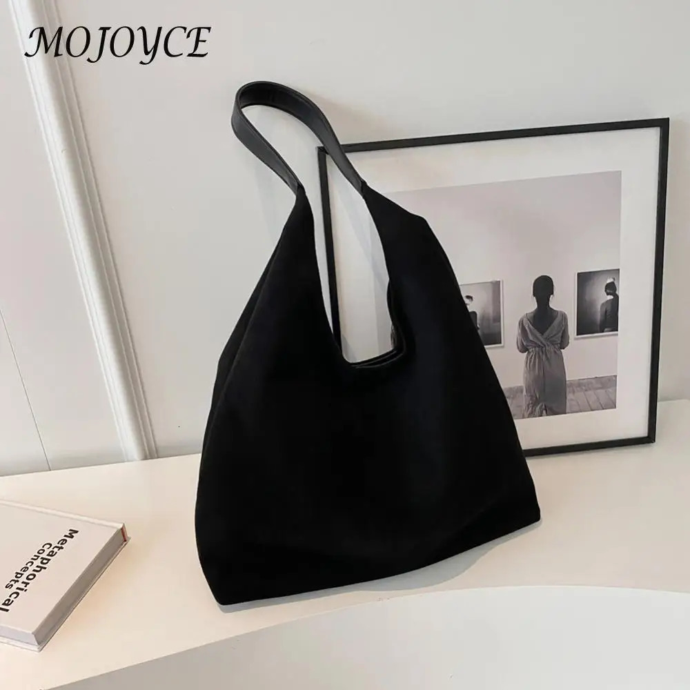 Women Suede Shoulder Bag Retro Single Shoulder Bag Large Capacity Simple Tote Handbag Stylish Commuting Bag Outdoor Travel Bag 250401