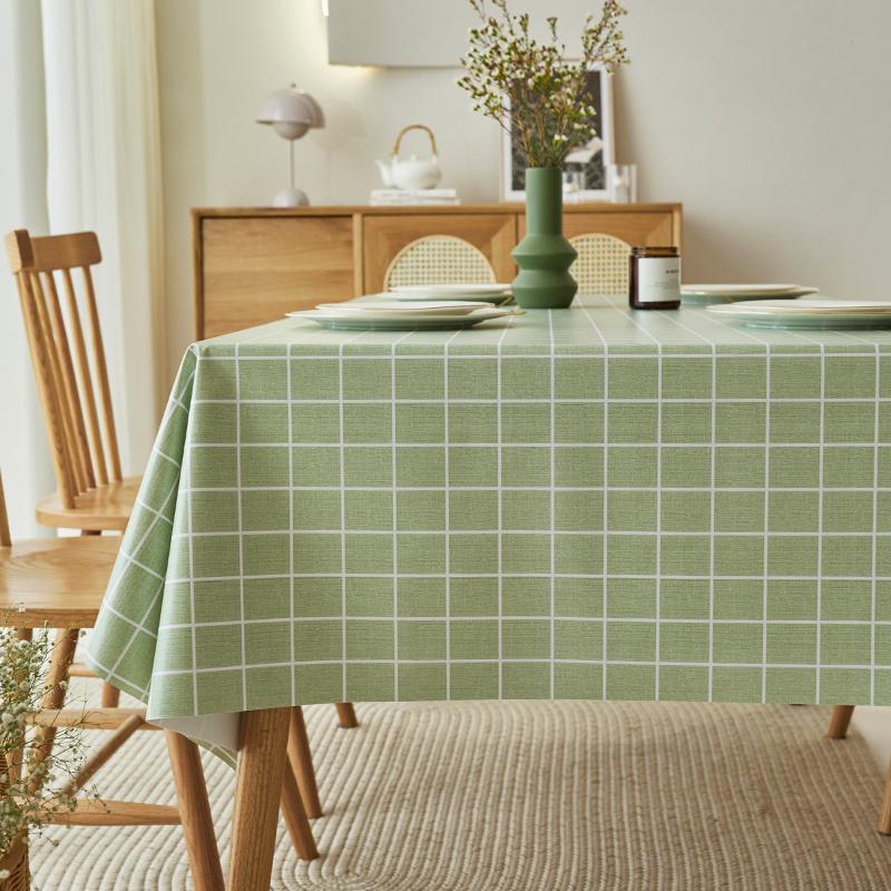 A880 tablecloth waterproof and oil-proof household high-grade coffee table solid color tablecloth lace rectangular tablecloth dirt-resistant and wear-