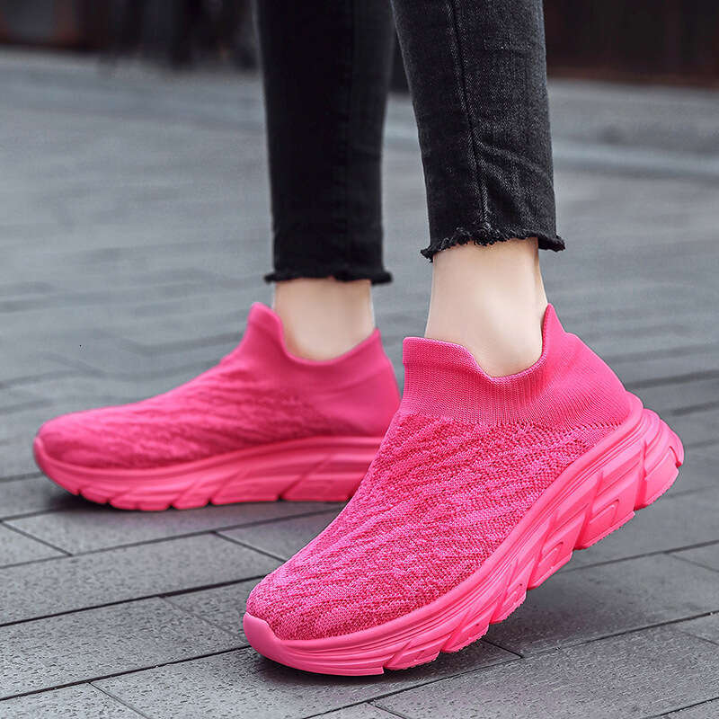 Summer New Large Size 46 Flyknit Breathable Couple Leisure Fashion Sports Set Foot Mesh Shoes