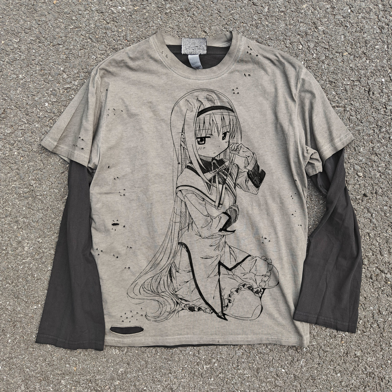 Punk Hip hop fashion long sleeve combination hoodie printed jumper for men Y2k Harajuku Goth Streetwear loose sweatshirt 250113