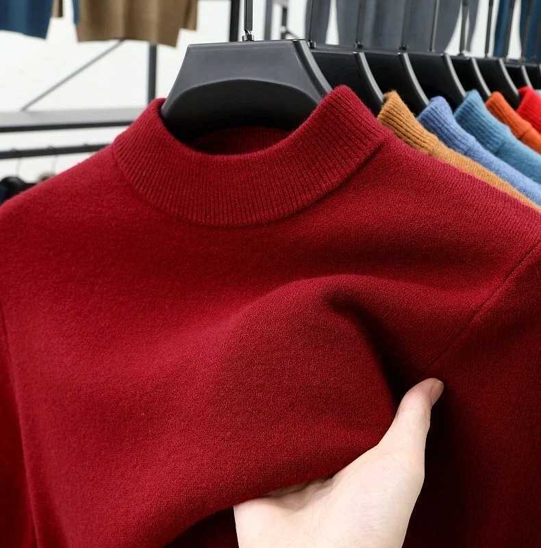Mens Crew Neck Cashmere Pullover for Men Clothes Black Sweater Winter Warm Sweater Middle Aged Spring Casual Tops to Father GiftT251103