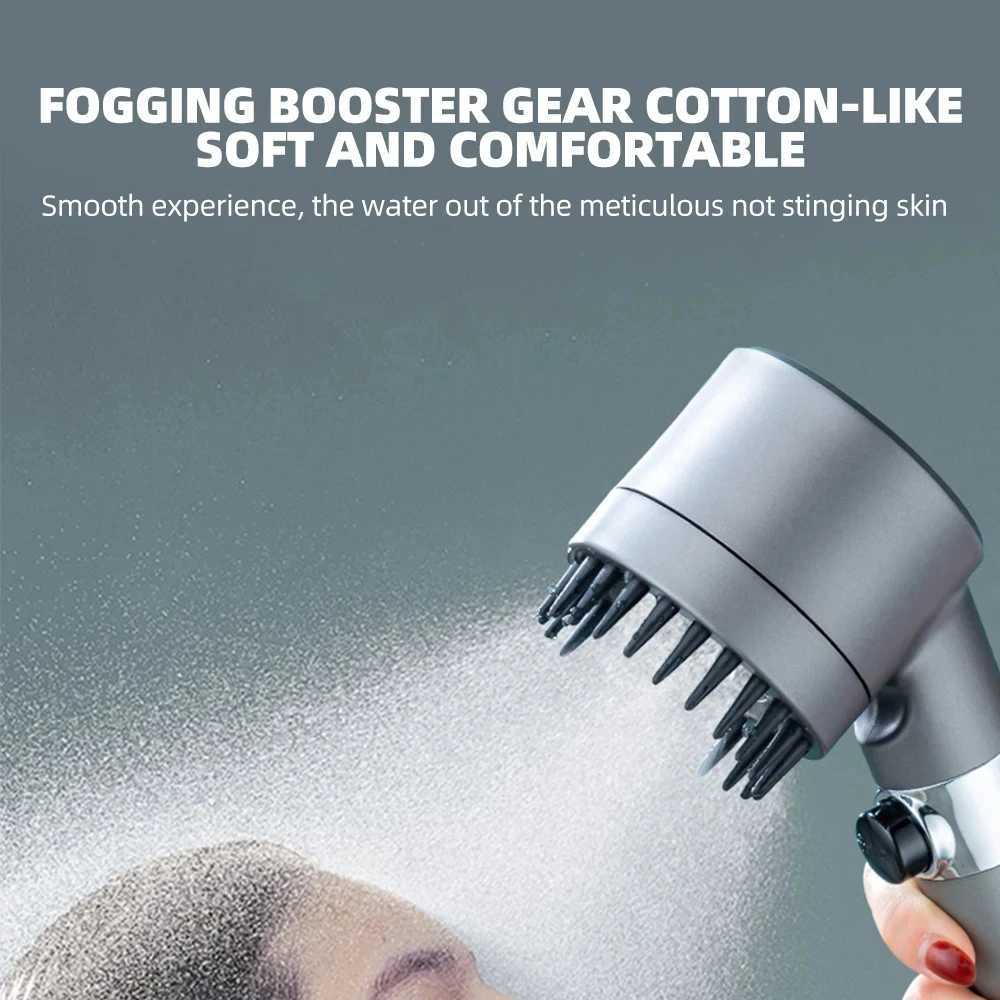 3 Modes of Highpressure Shower Booster Nozzle Powerf Water Massage Shower Onetouch Stop Nozzle Bathro Accessories Y251103