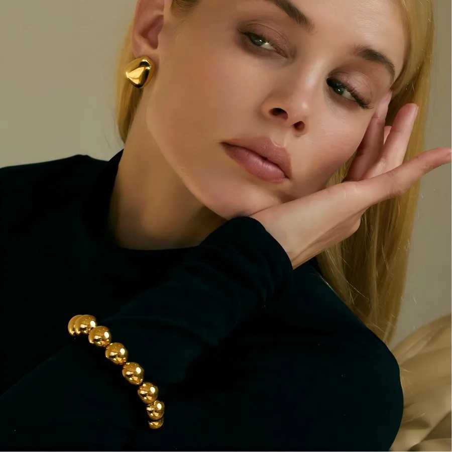 2025 New Design Fashion Stainless Steel Geometric Trapezoid Ear Studs Womens Accessories Party Waterproof Jewelry Gift C251103