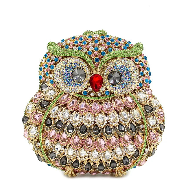 in Stock Metal Handbag Hollow Animal Diamond Purse Crystal Bag Womens Rhinestone Clutch Evening Bag 251029