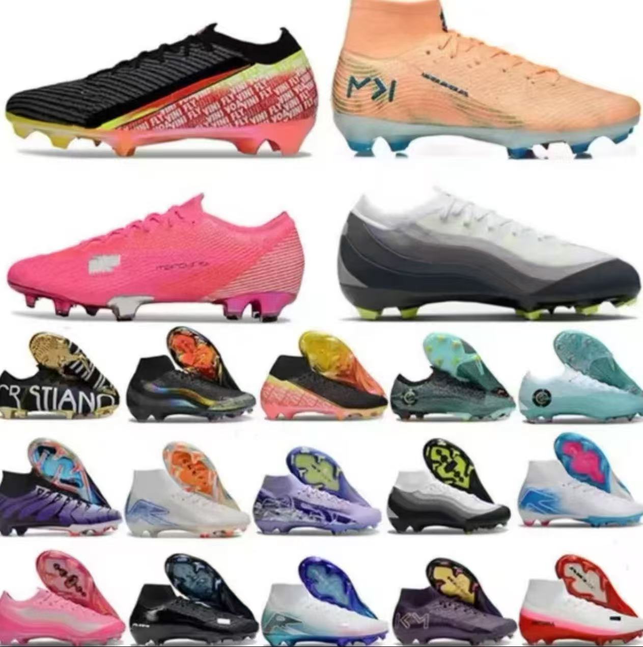 TOP Quality Football Boots 16 Frenulum Laces FG Mens Soccer Cleats Comfortable Training Leather Football Shoes kids size UK3 US4 36-45