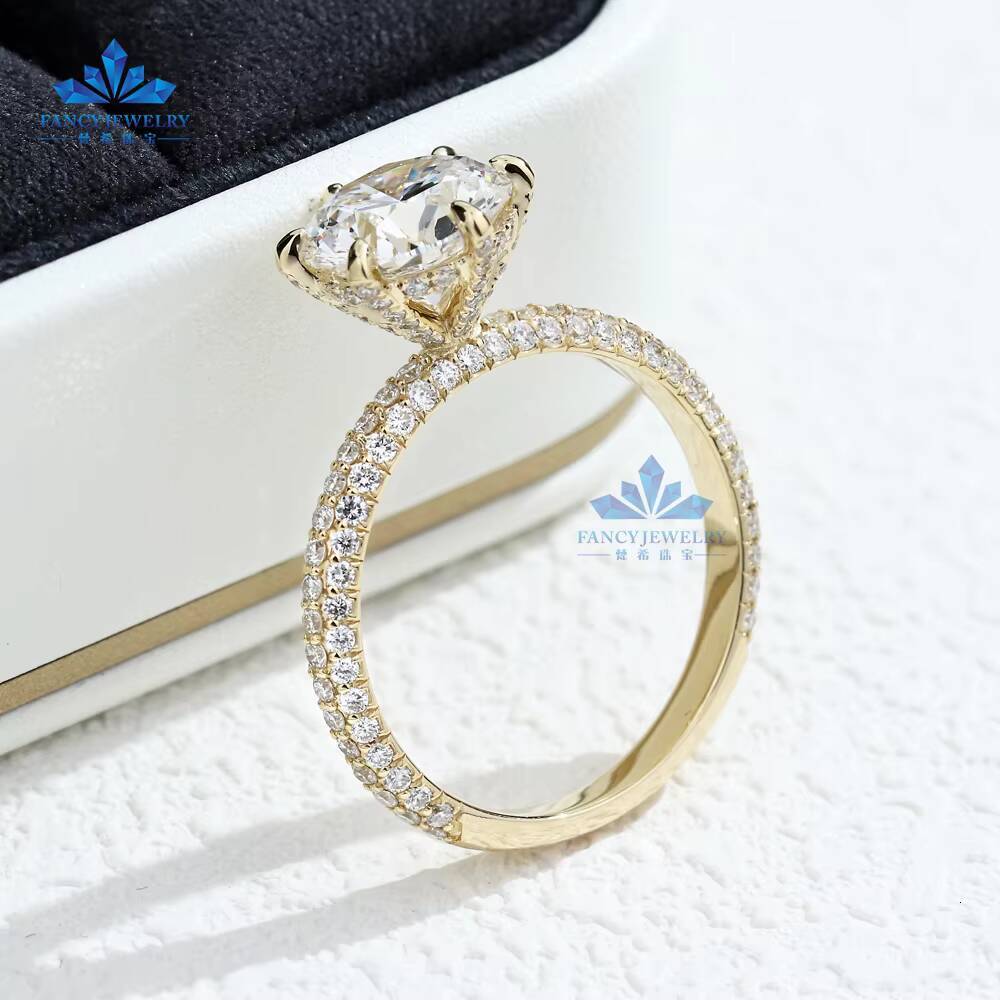 Elegant 1ct 2ct 3ct Lab Grown Yellow Diamond Ring in 14K 18K Gold for Wedding or Engagement Womens Jewelry