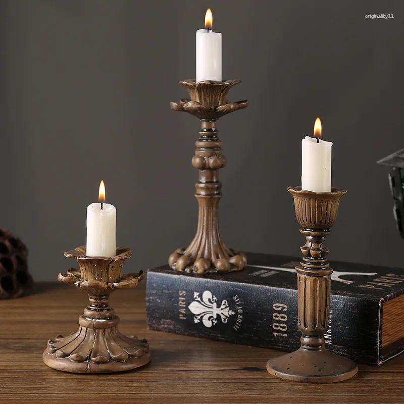 Candle Holders Resin Handicraft Vintage Holder Carve Designs Candelabrum Table Ornament Wedding Centerpieces Home Decoration H260310