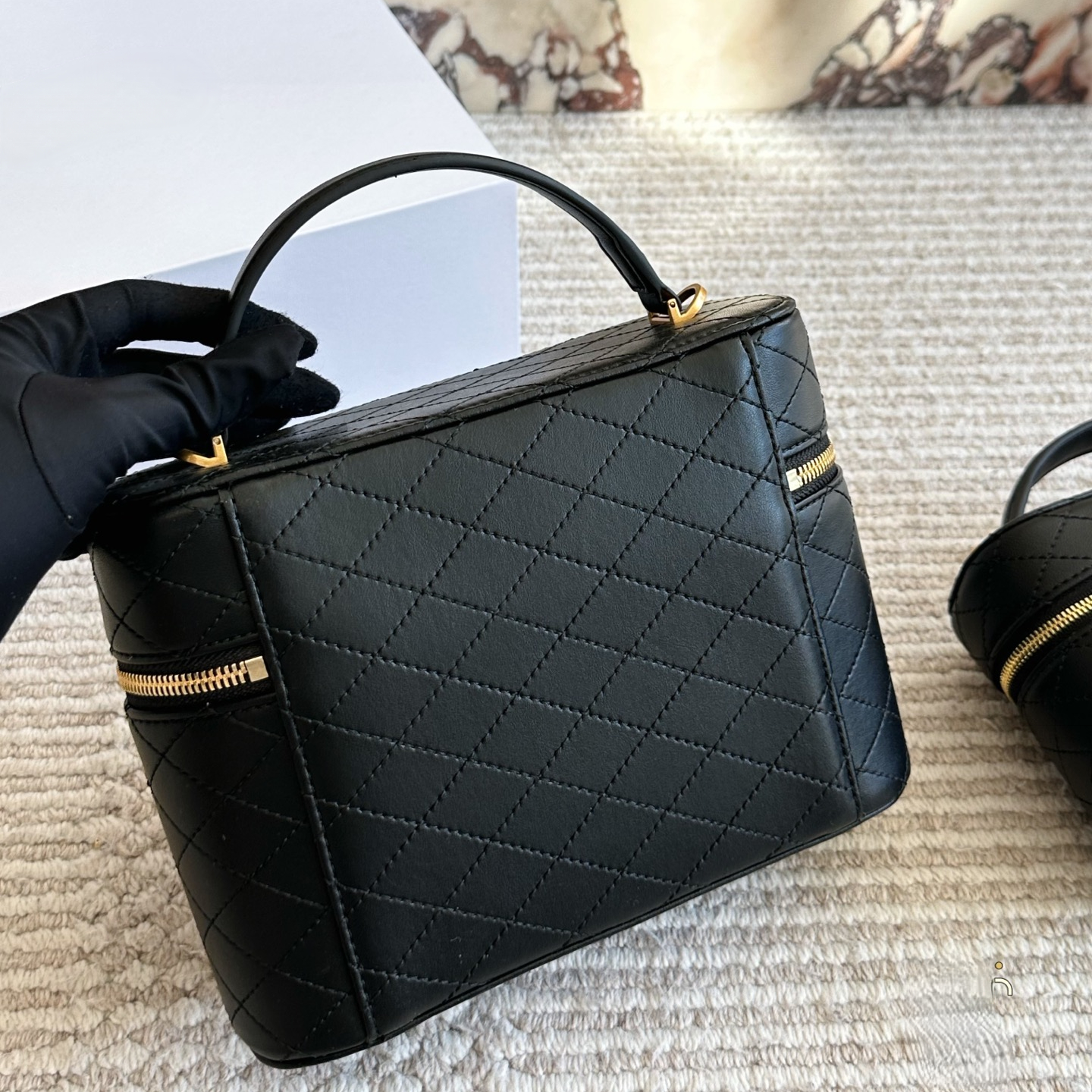 New genuine leather diamond-shaped box bag, hand-held, shoulder, crossbody women's bag, mini cosmetic bag