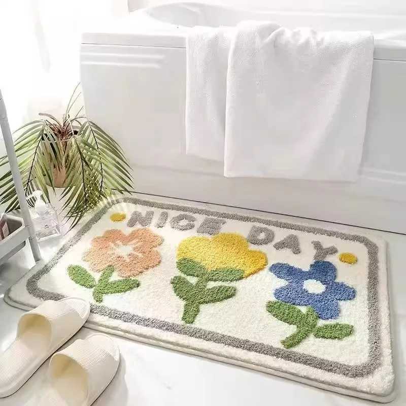 Bathroom floor mat Imitation cashmere absorbent floor mat at the door of the bathroom Household plush soft carpet C251103