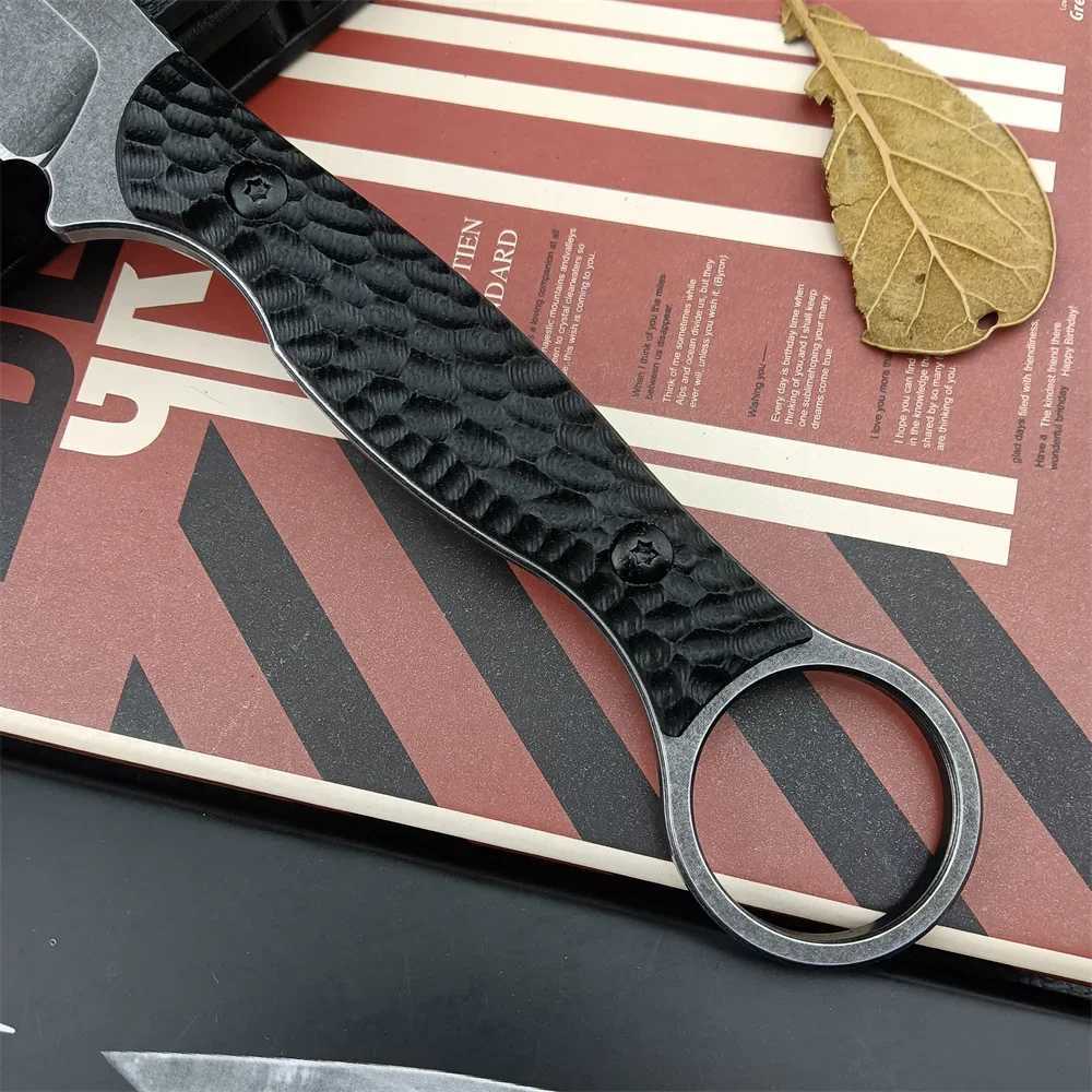 Fixed blade knife Toor Anaconda 8Cr13Mov steel G10 handle with pink ring and Kydex shell outdoor military survival knife toolT250402