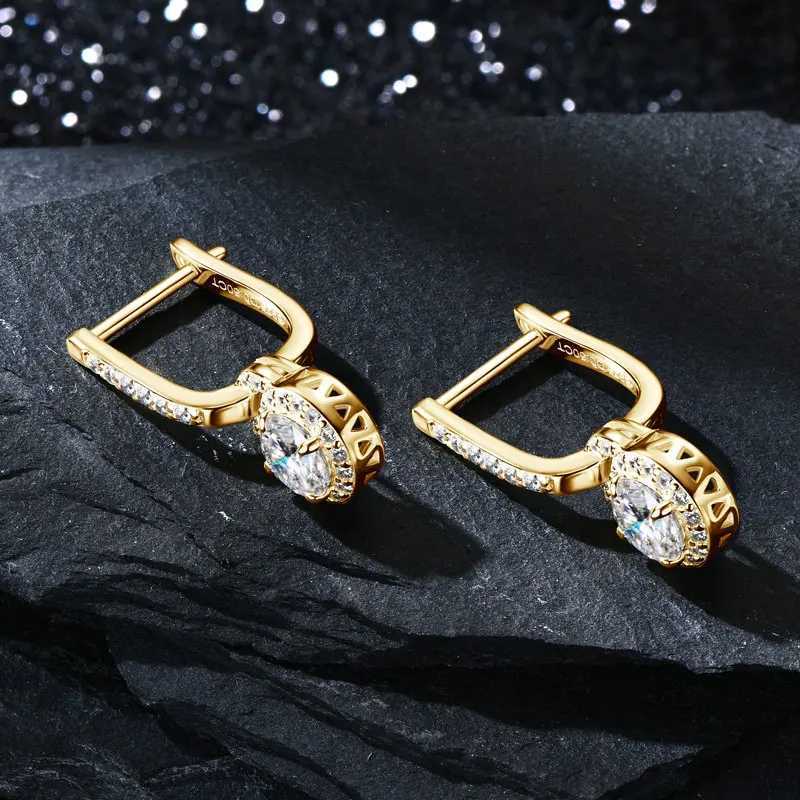 IOGOU Luxury S925 Sier 5mm 0.5ct Moissanite Dangle Hoop Earrings for Wen Real Moissanite Diamond Jewelry Wedding Party GiftC250402