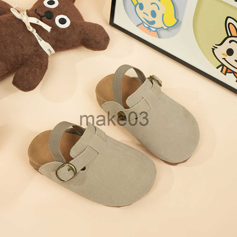 Korean version childrens Boken shoes toe caps slippers half bags elastic bands single kick shoes forest style casual Oxford shoes J250403