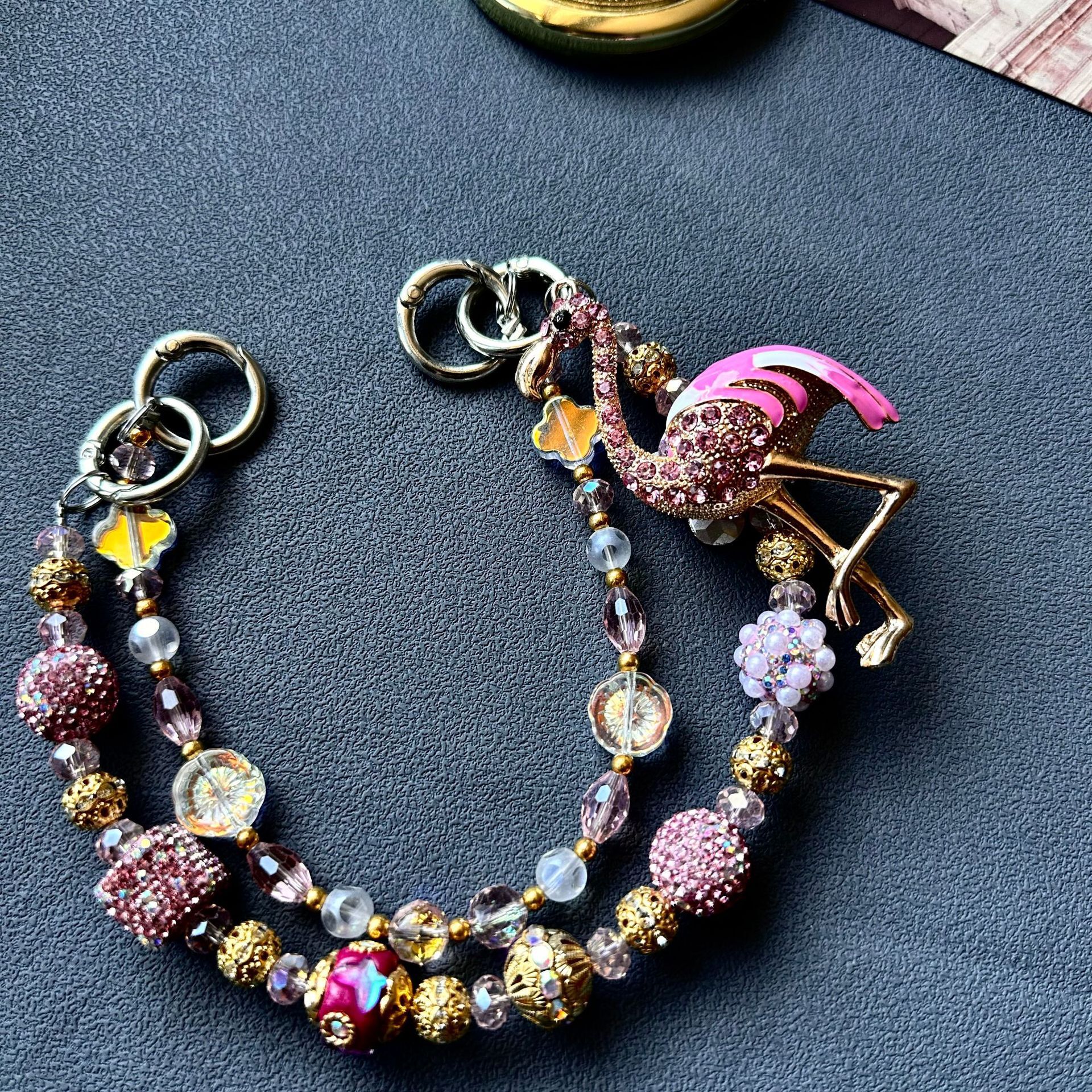 designer bag charm Heavy Craft Drill Rich Lady Live Room DIY Phone Bag Chain keychain designer