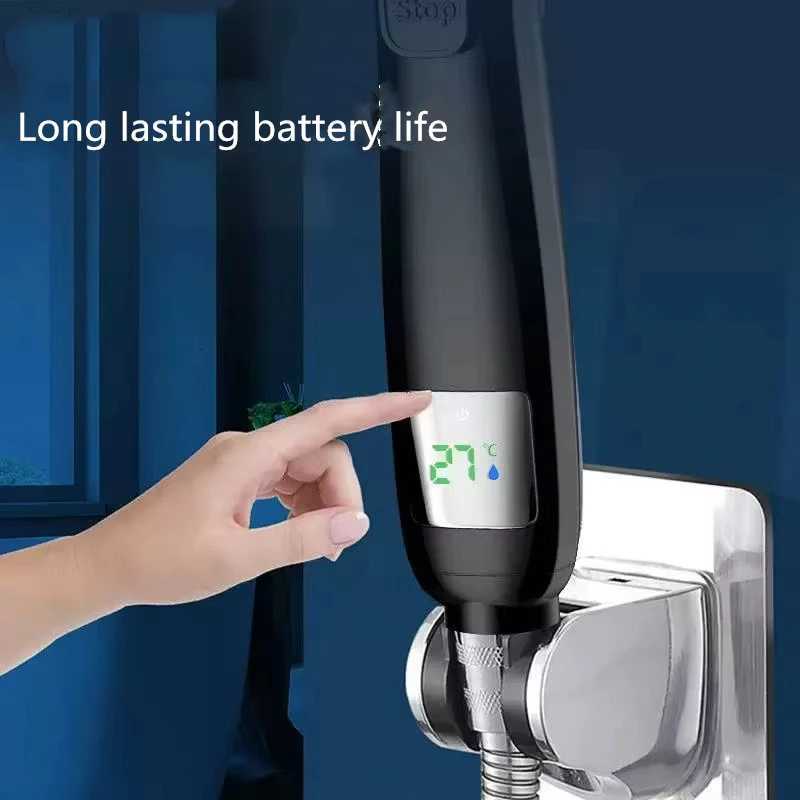 High Pressure Handheld Bathro Shower Water Saving Shower Pressuri Adjustable Spray LED Digital Temperature Display Y251103