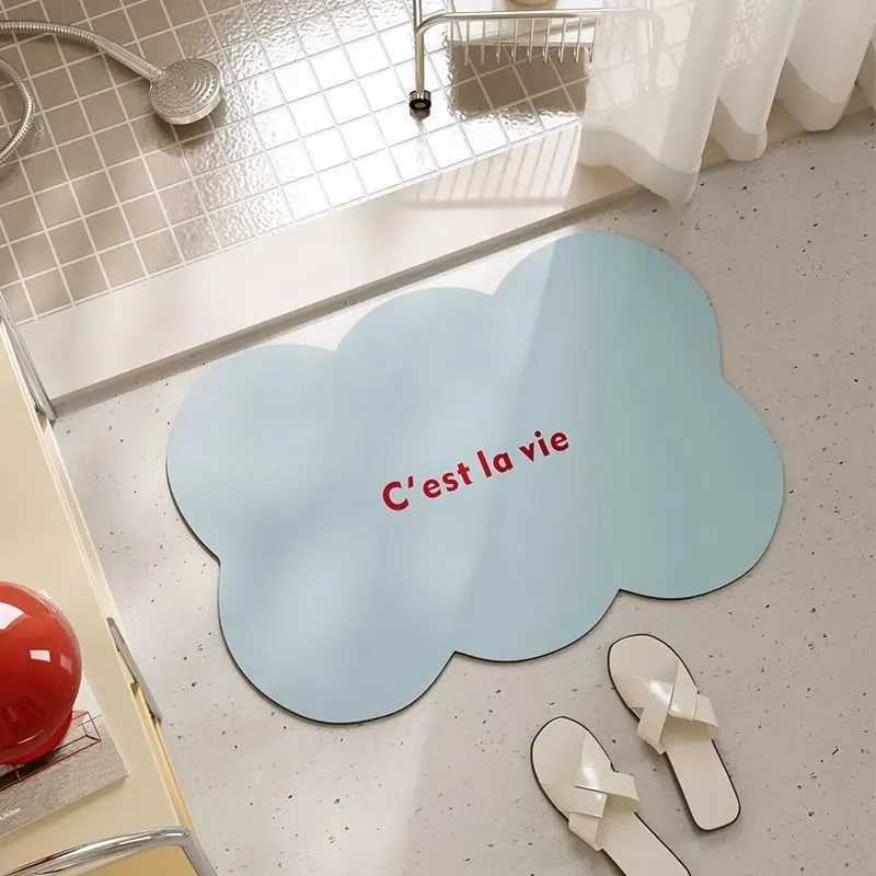 Solid color diatomaceous earth quick drying anti slip mat bathroom water absorbing door foot mat multifunctional C251103