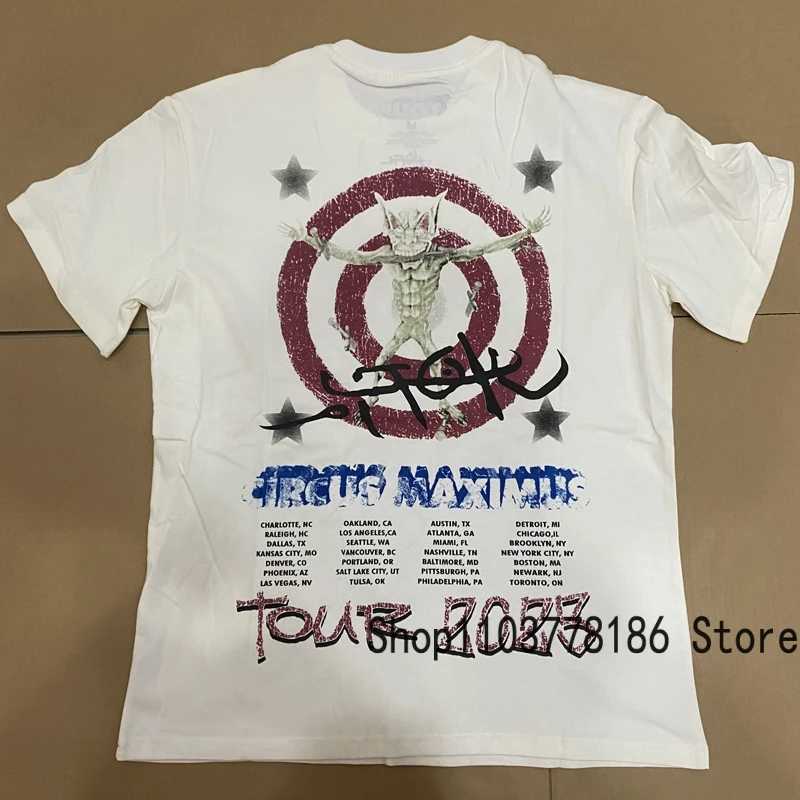 Hot Sale New UTOPIA T-shirt Loose Breathable Cotton Demon Letter Print Short Sleeve American High Street Top Tee X250403