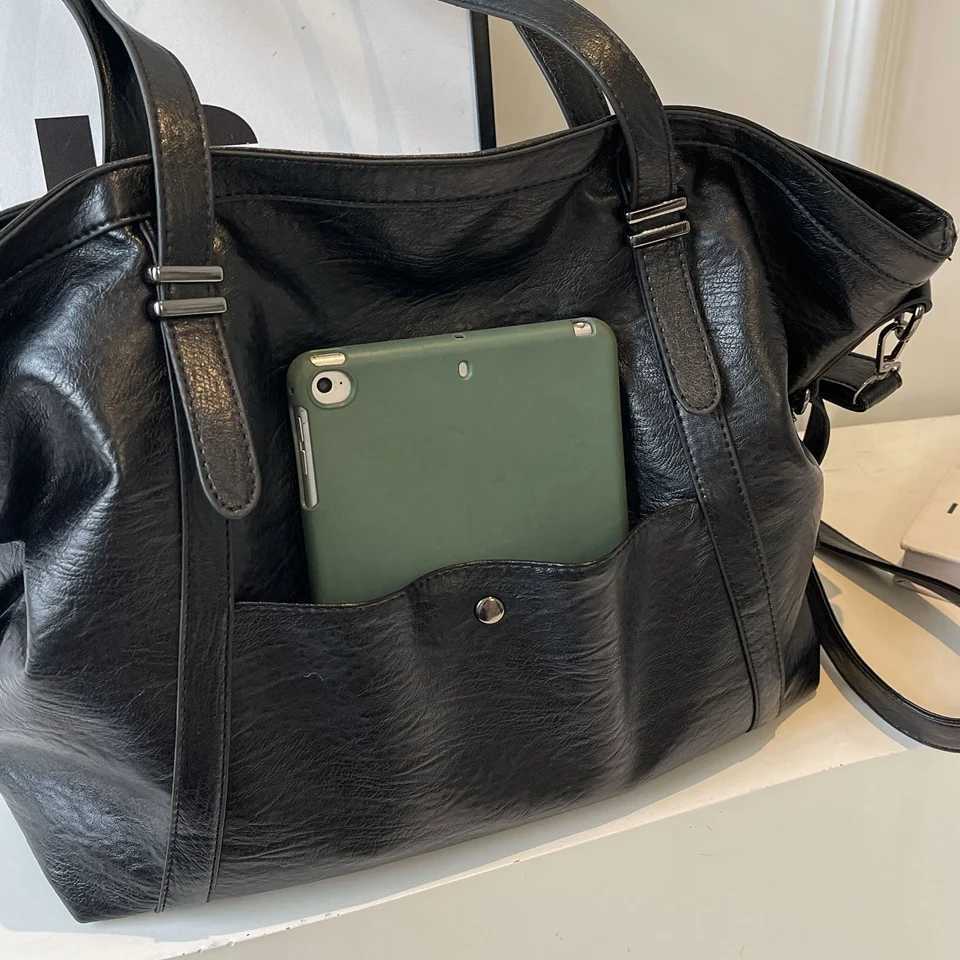 Big Black Shoulder crossbody Bags for Women 2025 Hobo Shopper Sac Solid Color Quality PU Leather Handbag Lady TravelC250403