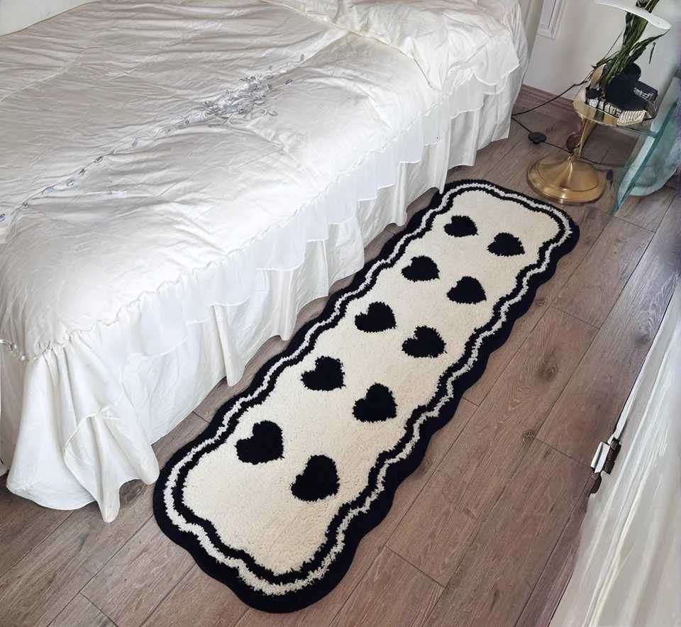 VIKAMA Cream Wind Bedroom Rug Bed Blanket Long Bed Front Floor Cushion Sofa End Table Non-Slip Feet Cushion Home Decor C251103